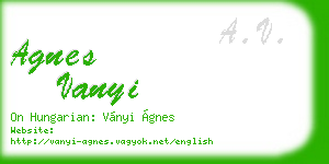 agnes vanyi business card